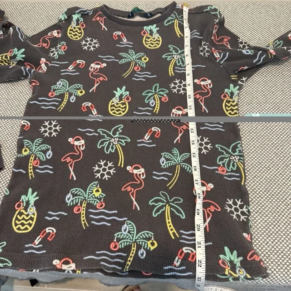 Chubbies Kids  Waffle Knit Lounge Top AndShorts Candy Cane Lane Size S